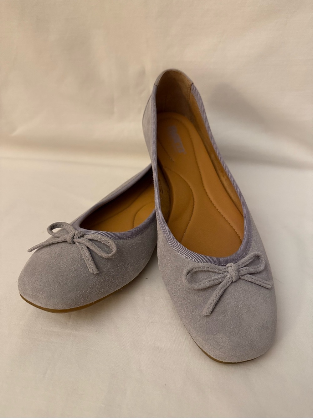 Born Gray Suede Ballet Flats with Bow Size 7.5
